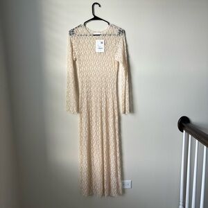 OAK + FORT Cream Long Sleeve Dress